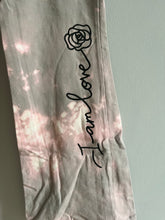 Load image into Gallery viewer, Tie-Dye Pink and Grey &#39;I am Love&#39; Flares